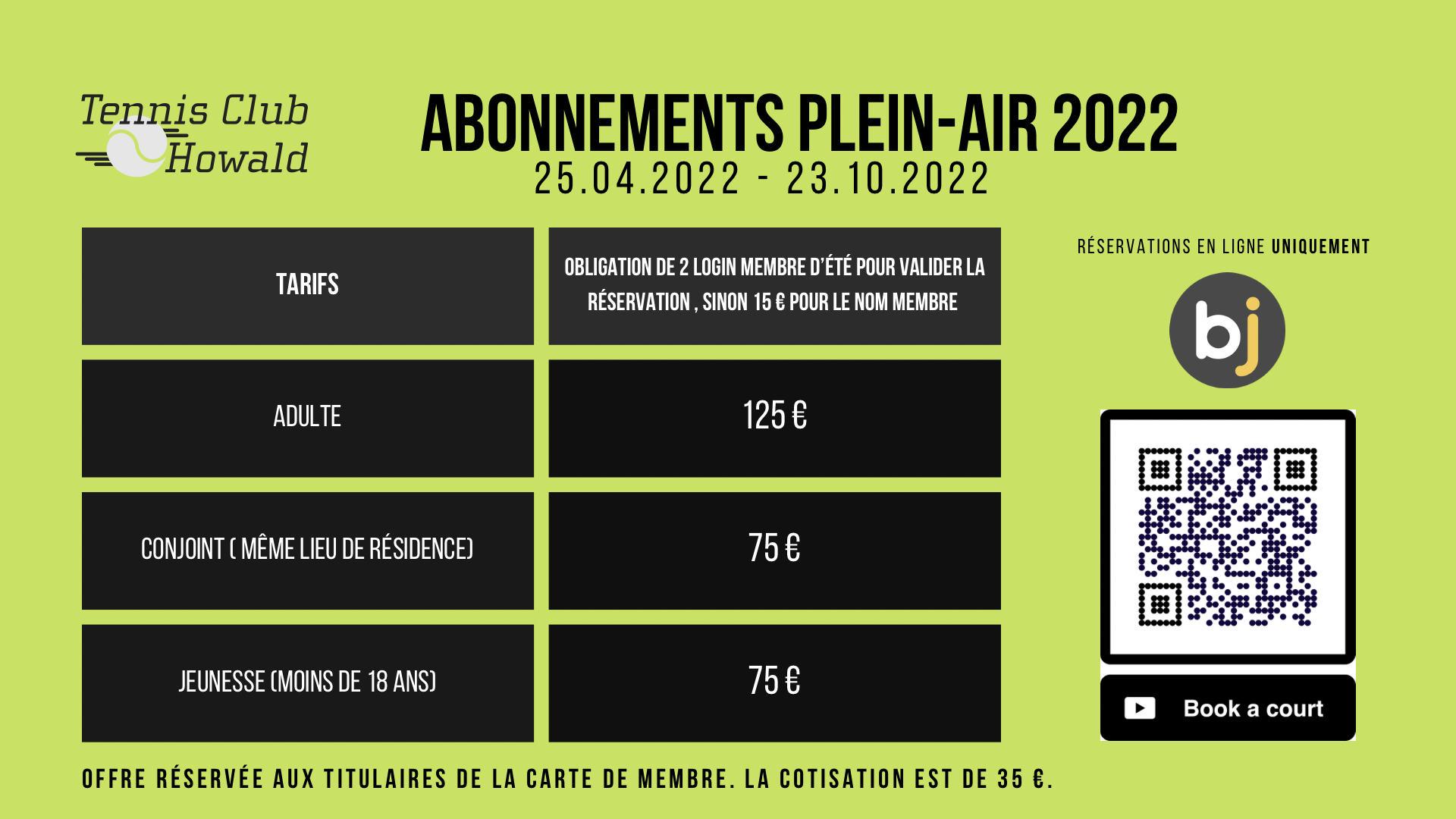 Abonnement Plein Air 2022