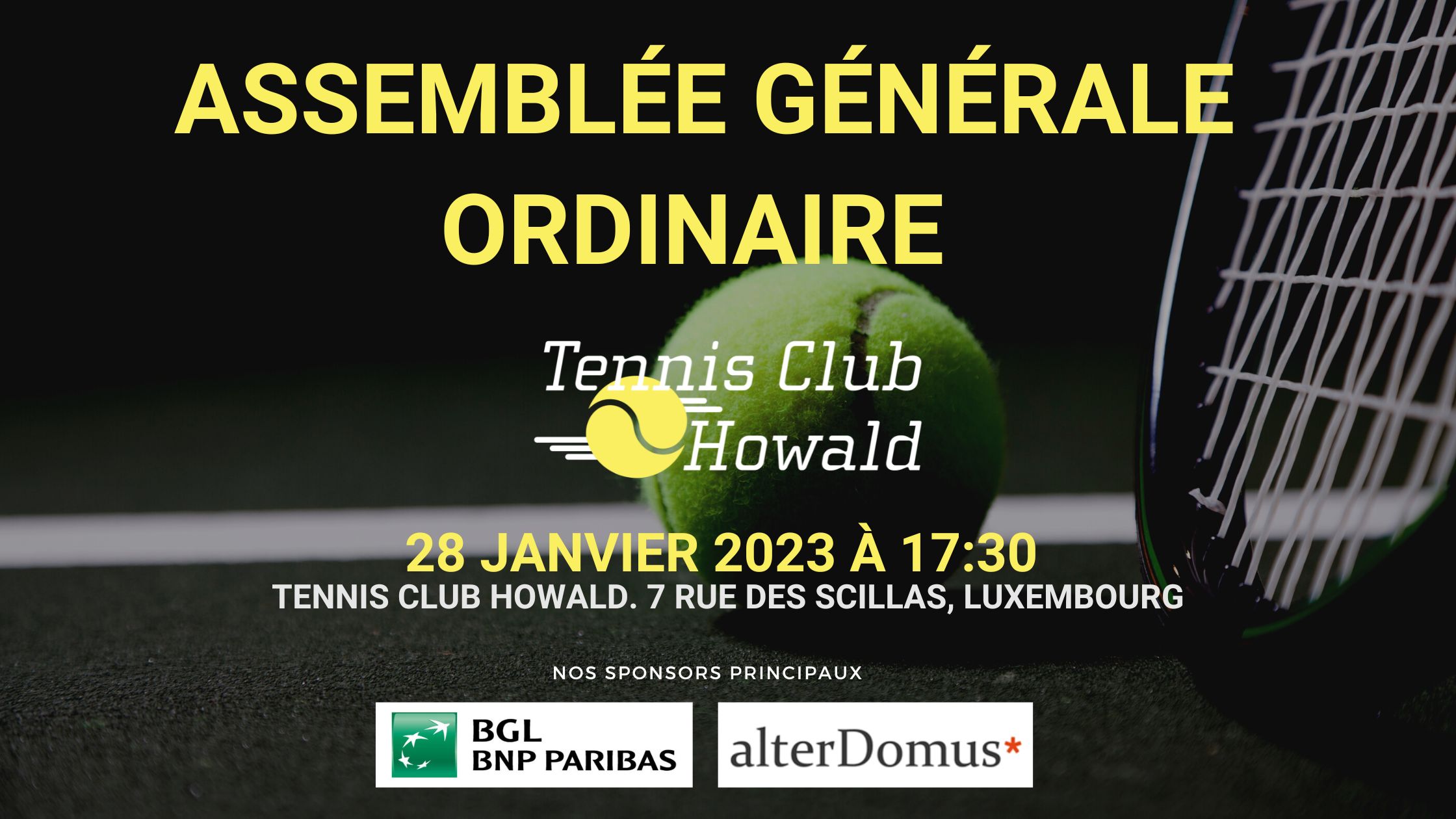 Assemblée Générale Ordinaire du Tennis Club Howald 2021/2022